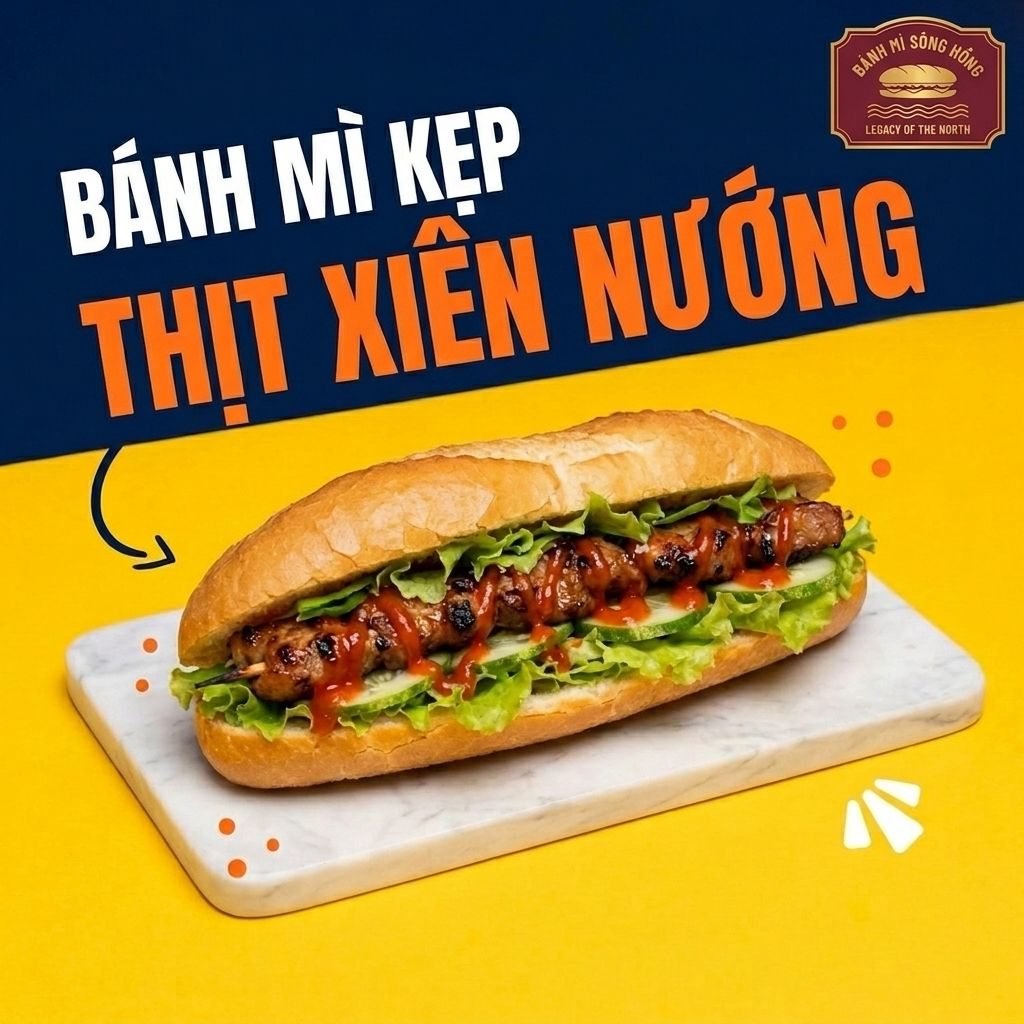 Bánh Mì Thịt Xiên Nướng (Grilled BBQ Pork) at Banh Mi Song Hong, Orchard Plaza